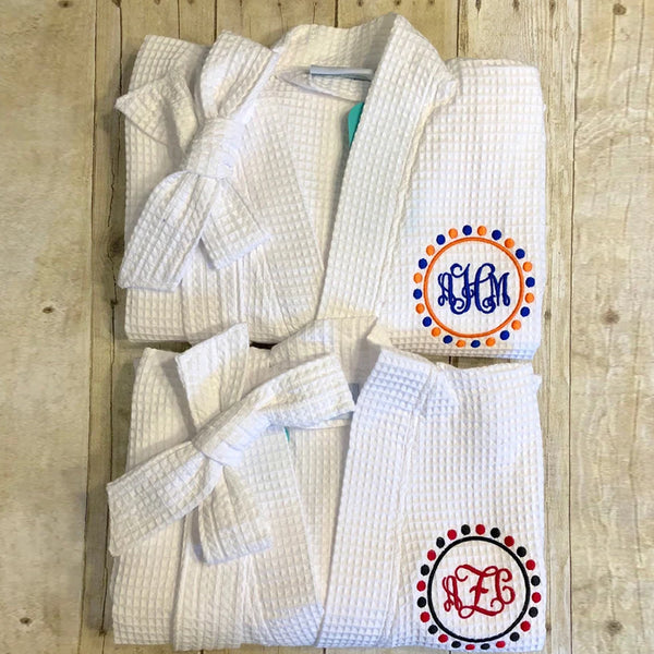 Gift for high school grad, university colors graduation gift for her, waffle weave spa robe