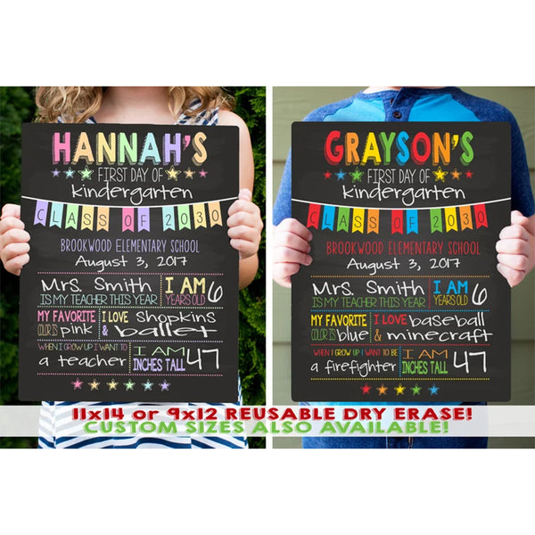 First Day of School Sign - Last Day of School Sign - Back To School Chalkboard