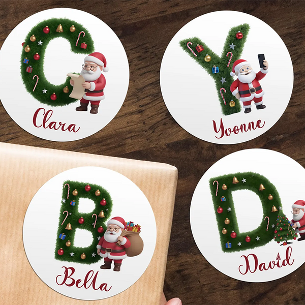 Personalized Christmas Stickers/Christmas Present Label Santa Gift Sticker