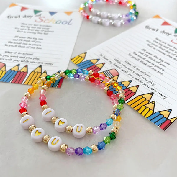 First day of school bracelet set | kindergarten bracelet