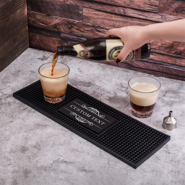 Bar Mat, Personalized Home Bar Coffee Bartender Mat Present