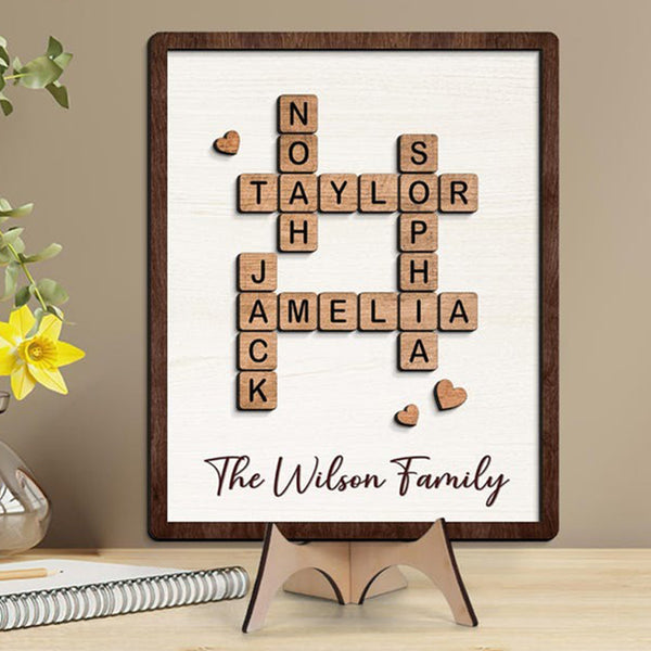 Personalized Family Puzzle Sign, Custom Family Name Sign