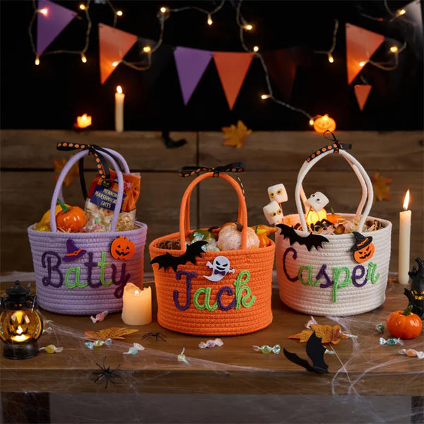 Custom Halloween Treat Bag with Name – Trick or Treat Basket