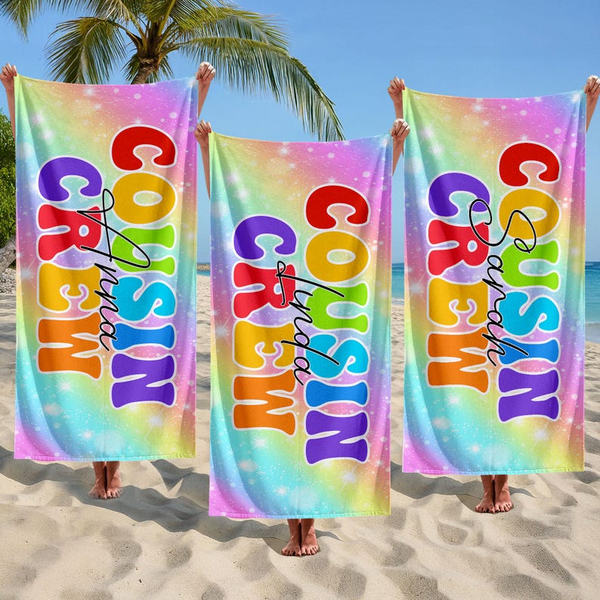 Personalized Beach Towel, Family Vacation Gift, Towel For Kids