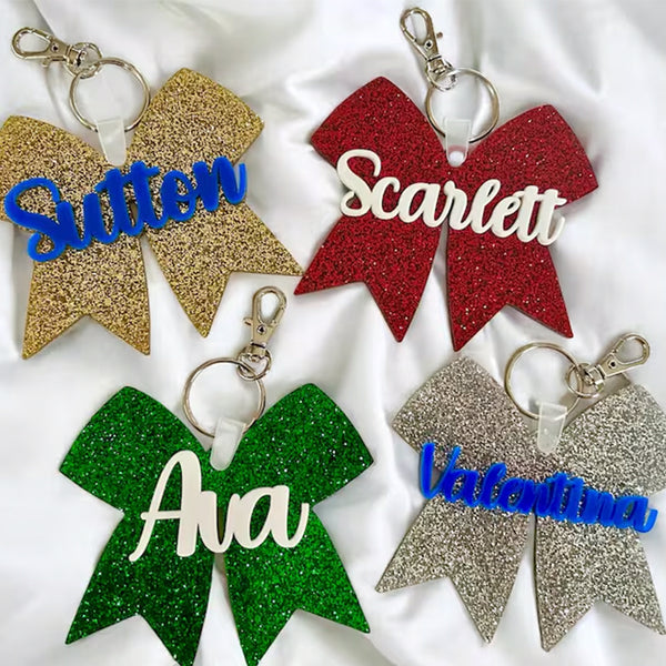 Go Fight Win! Cheer Bow Keychain