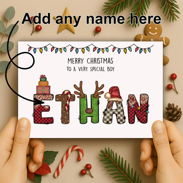 Personalised Christmas Card for grandson - Personalised Christmas Card for granddaughter