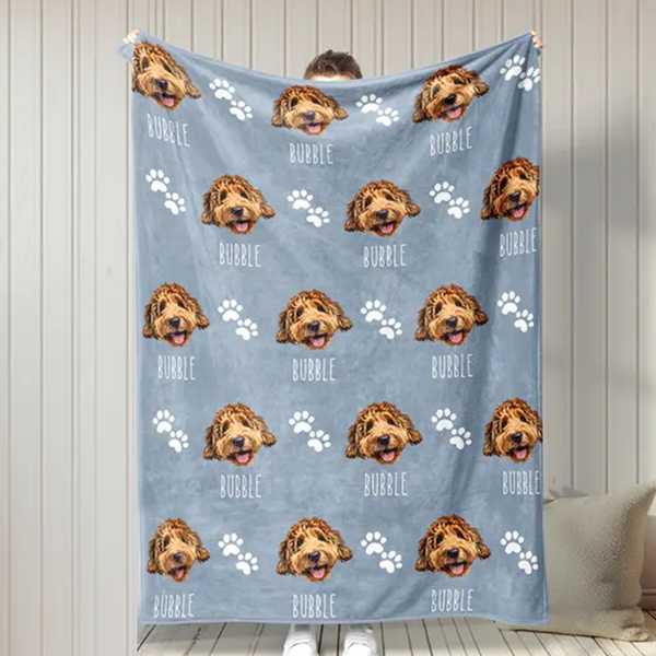 Custom Pet Blanket Using Pet Photo + Name Custom Dog Blanket Personalized Dog Blankets