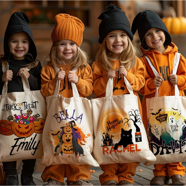 Personalized Halloween Tote Bag,  Halloween Bags for Kids