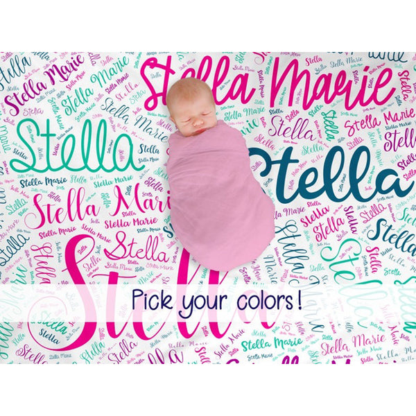 Personalized Baby Blanket - Minky Baby Blanket - Baby Milestone Blanket