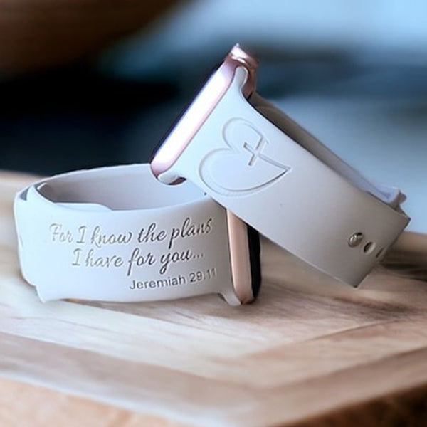 For I Know The Plans I Have For You... Jeremiah 29:11 Engraved Watch Band