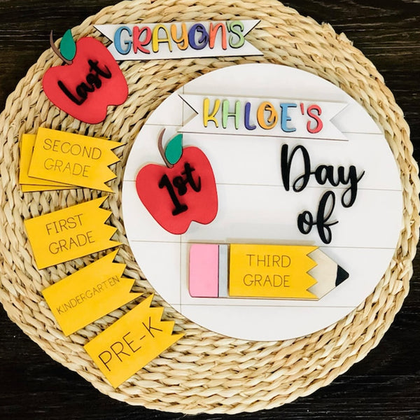 Back To School Sign, Interchangeable School Sign, School Milestone Sign