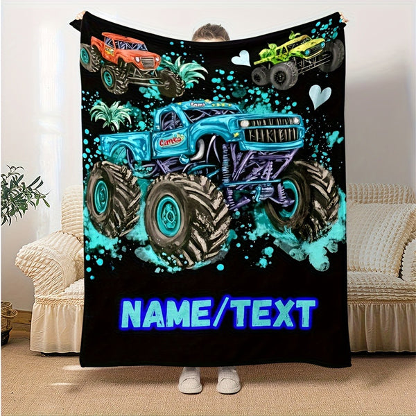 Personalized Cool Truck Flannel Blanket
