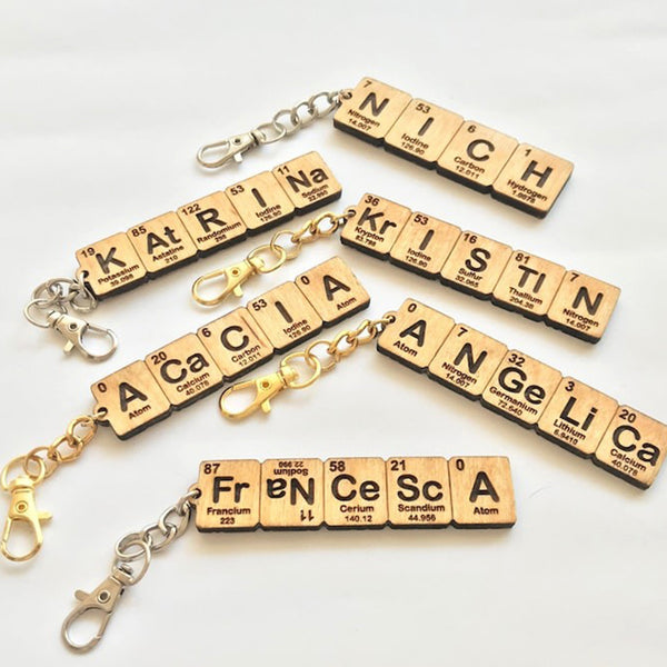 Custom Periodic Table Element Name Key Chain