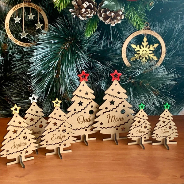 Personalized Family Christmas Trees, Mom Dad and Kids