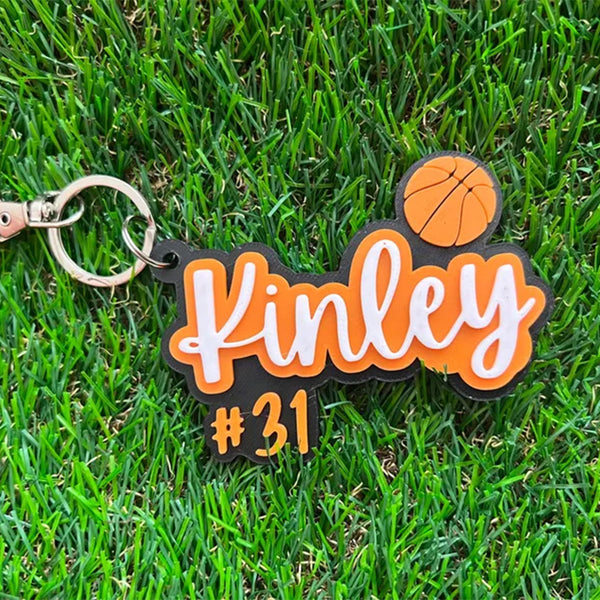 Personalized Bag Tag Keychain – Custom Name & Optional Number in 3 Colors