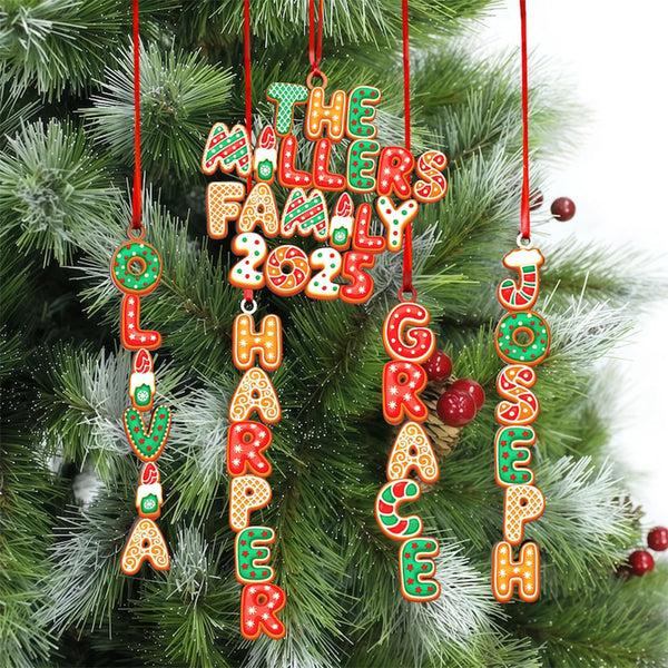 Personalized Family Christmas Ornament 2025,Letter Name Ornament