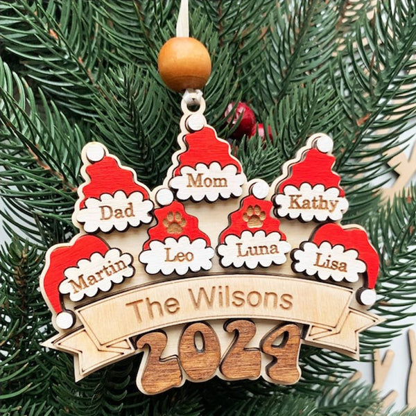 2024 Family Santa Hat Christmas Ornament