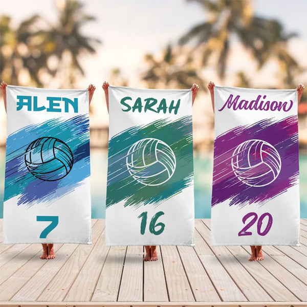 Custom Volleyball Team Towel, Personalized Team Gift