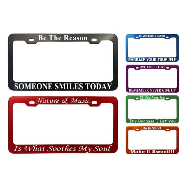 GoPlates Personalized Heavy Duty License Plate Frame | Laser Engraved