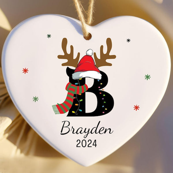 Letter Name Ornament - 2025 Family Ornament - Custom Initial Ornament