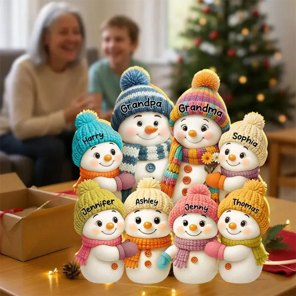 Personalized Snowman Family LED Light Box