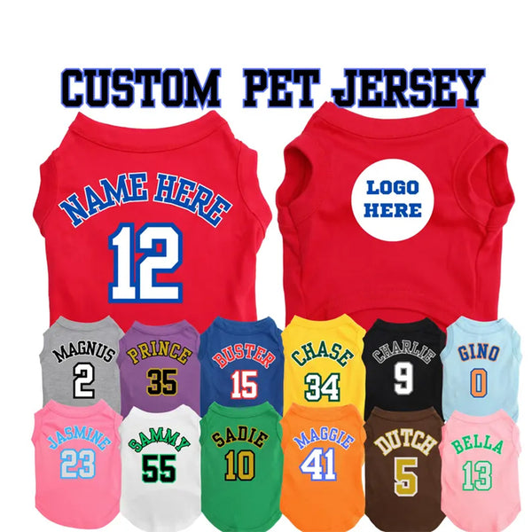 Custom Dog Jersey with Logo Personalize with Name