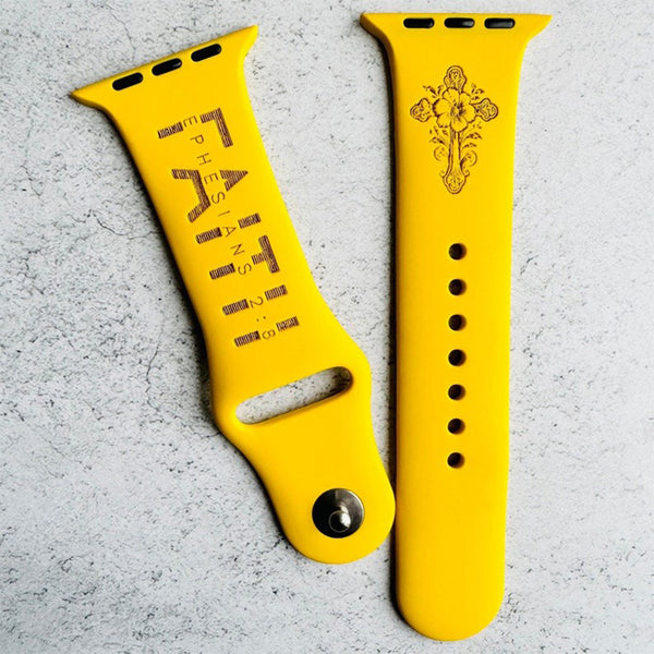 Faith Christian Engraved Apple Watch Band Women Apple Bands, Scripture Apple Bands