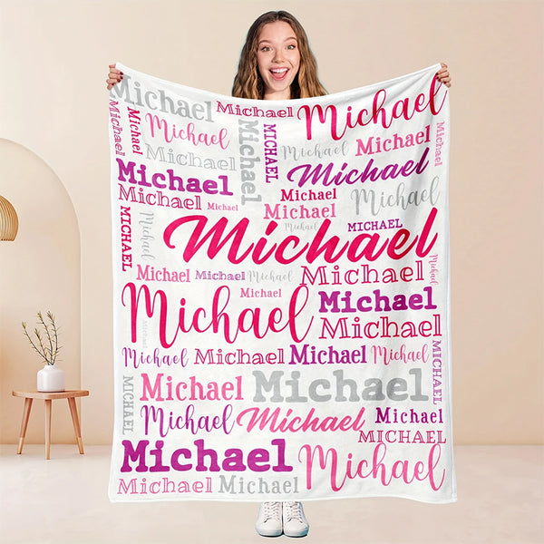 Soft Polyester Personalized Name Blanket