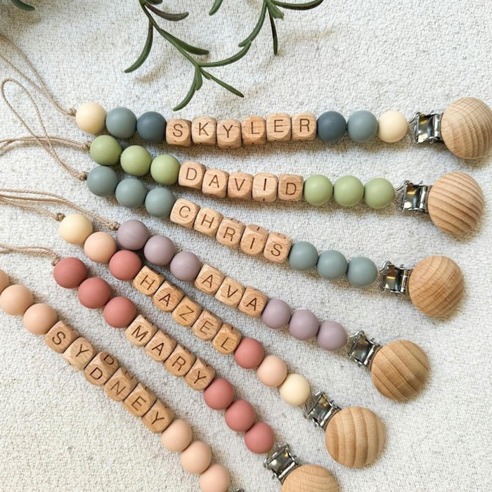 Customized Pacifier Clip and Rattle set|Custom Baby shower Gift ...