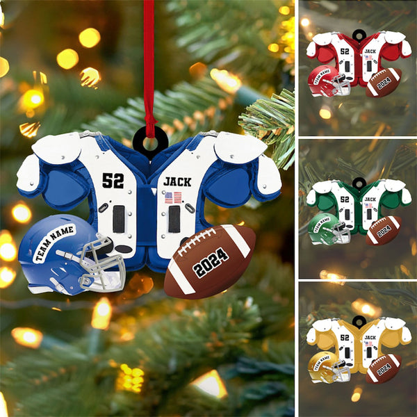 Personalized Football American Christmas Ornament
