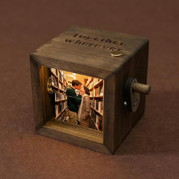 Personalized Photo Flipbook Animation Box,Custom wooden Photo Book with Light