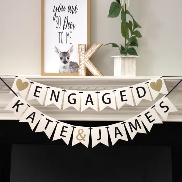 Engagement party decorations - bridal shower banner