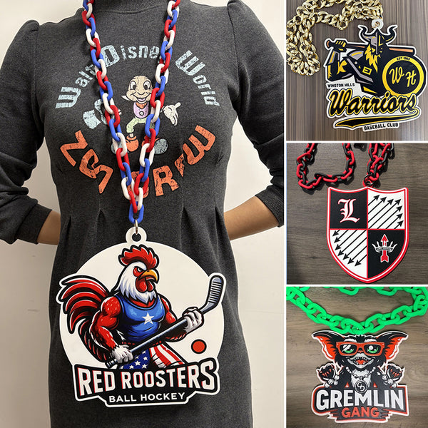 Any Logo Custom Sports Turnover Chain, Oversized Medallion, Team mascot