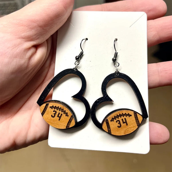 Personalized Football Earrings/Football Jersey Number Earrings