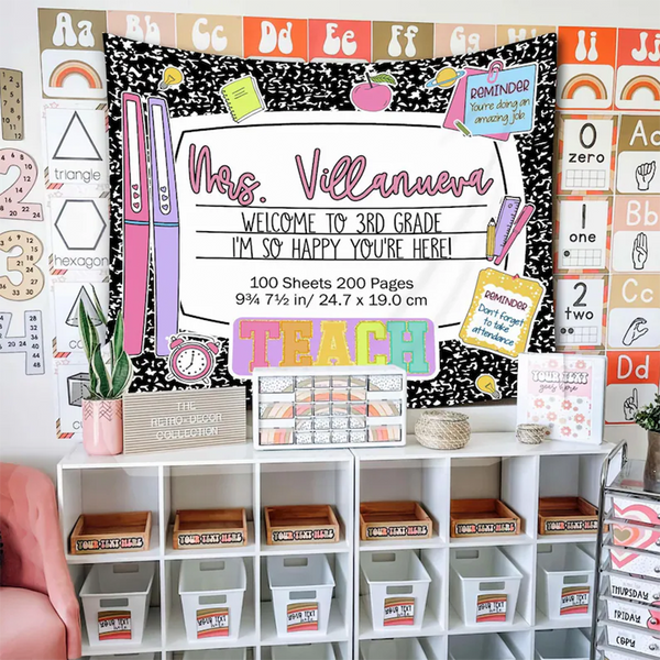Custom Classroom Decor,  Welcome Teachers Name Classroom Banner, Classroom Tapestry