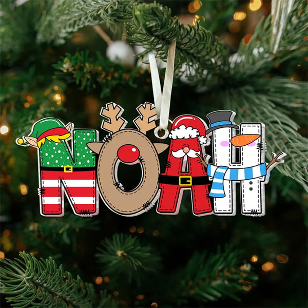 Personalized Acrylic Alphabet Christmas Ornament: Kids Gift