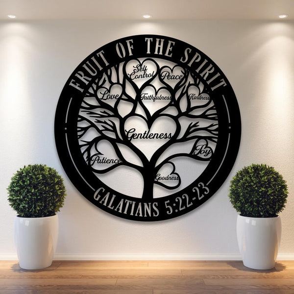 Fruit of The Spirit Galatians 5:22-23 - Metal Art/Sign, Religious Wall Home Decor