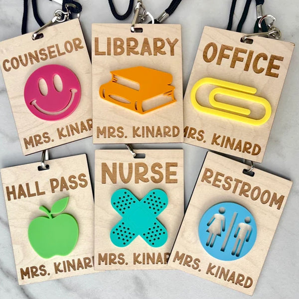 Personalized Teacher Hall Pass, Bathroom Pass,Classroom Hall Pass