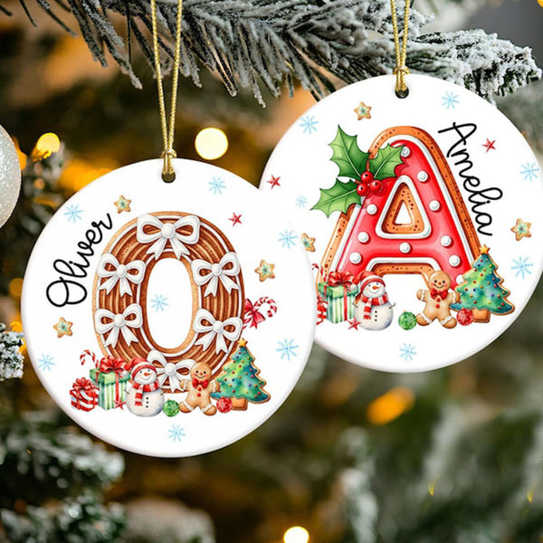 Personalized Gingerbread Alphabet Ornament: