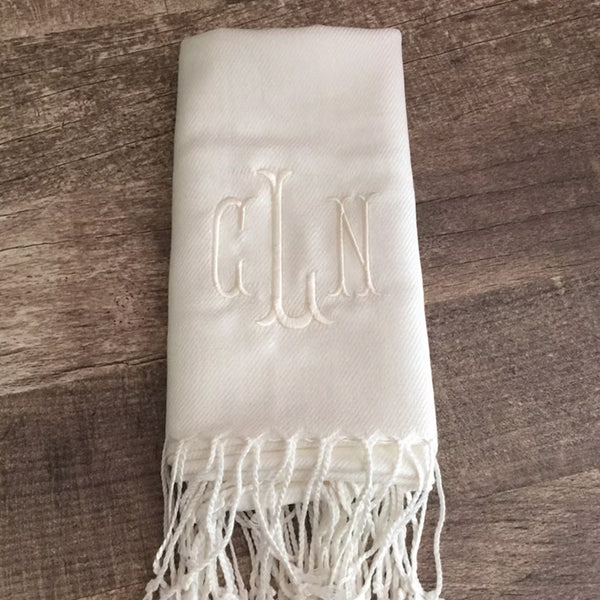 Embroidered Personalised Scarf, Monogrammed Scarf, Winter Scarf