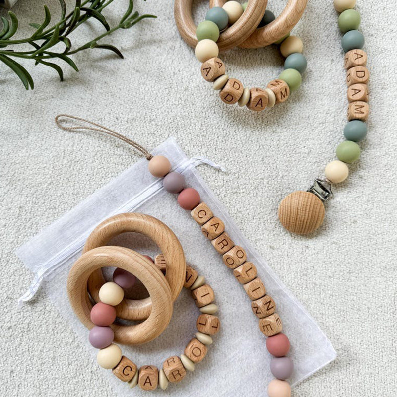 Customized Pacifier Clip and Rattle set|Custom Baby shower Gift ...