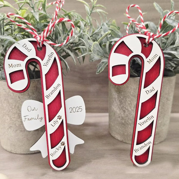 Family Christmas Ornament, 2025 Personalized Holiday Ornament for Families