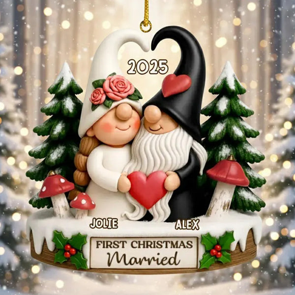 Custom Acrylic Christmas Couple Ornament 2025