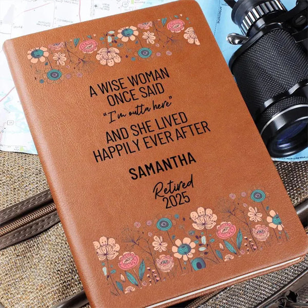 Personalized Retirement Gift for Her Happy Retirement Leather Journal