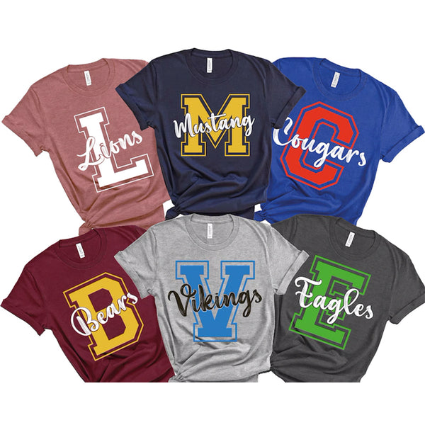 Custom Mascot Shirts, School Spirit Mascot T shirt Team Fans