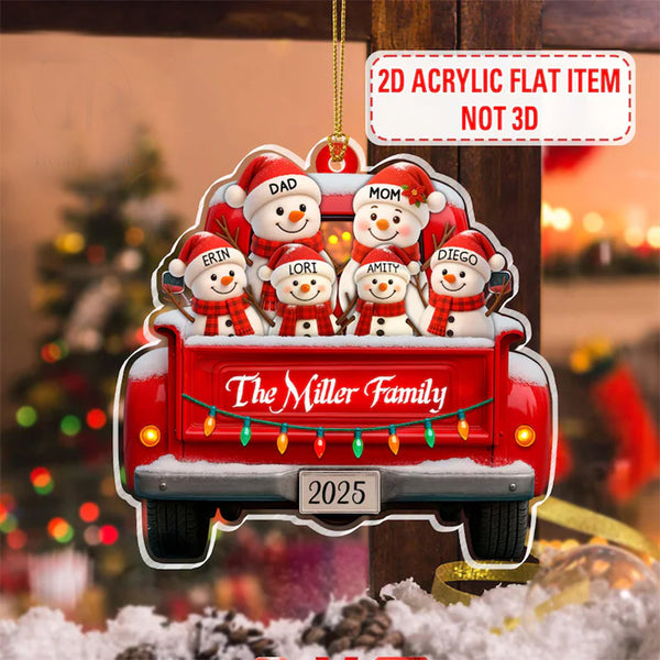 Personalized Snowman Family Christmas Ornament
