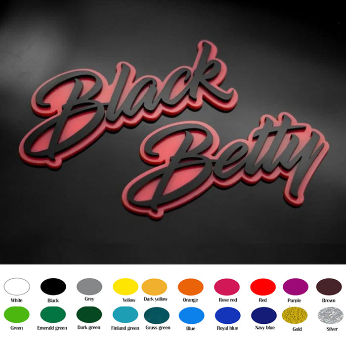 Custom Cursive Font Car Emblem - Custom Colors – Giftsidear