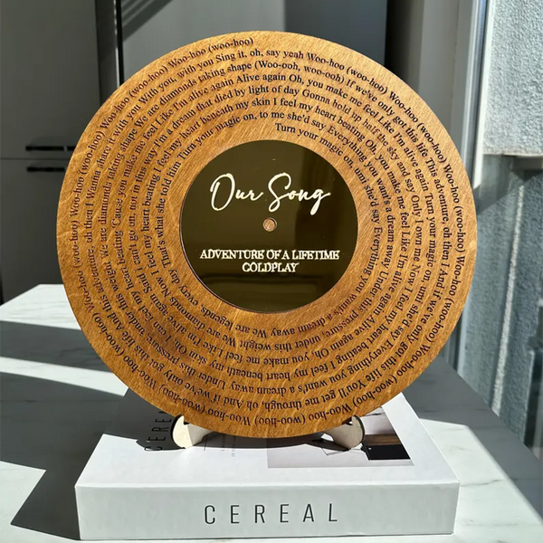 Custom Wooden Vinyl Decor, Personalized Wedding Song Lyrics Engraved,