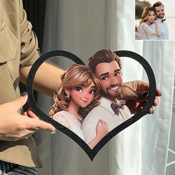 Custom Couple Pixar Style 3D photo frame,Cartoon Portrait Photo