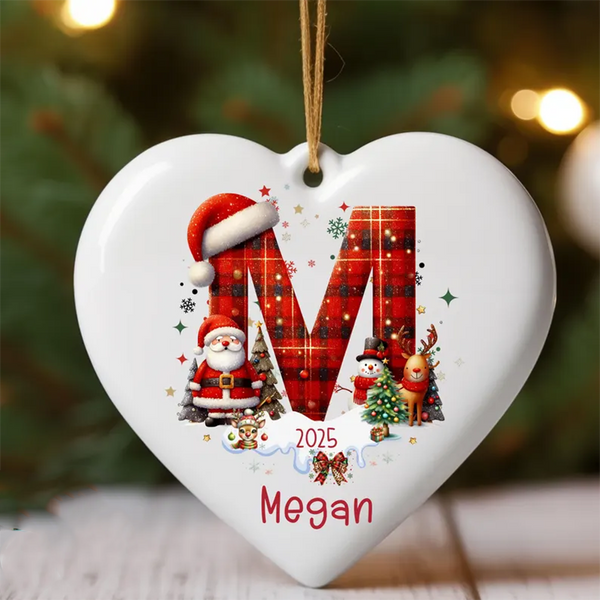 Personalized Christmas Letter Name Ornament: 2025 Family Keepsake Gift